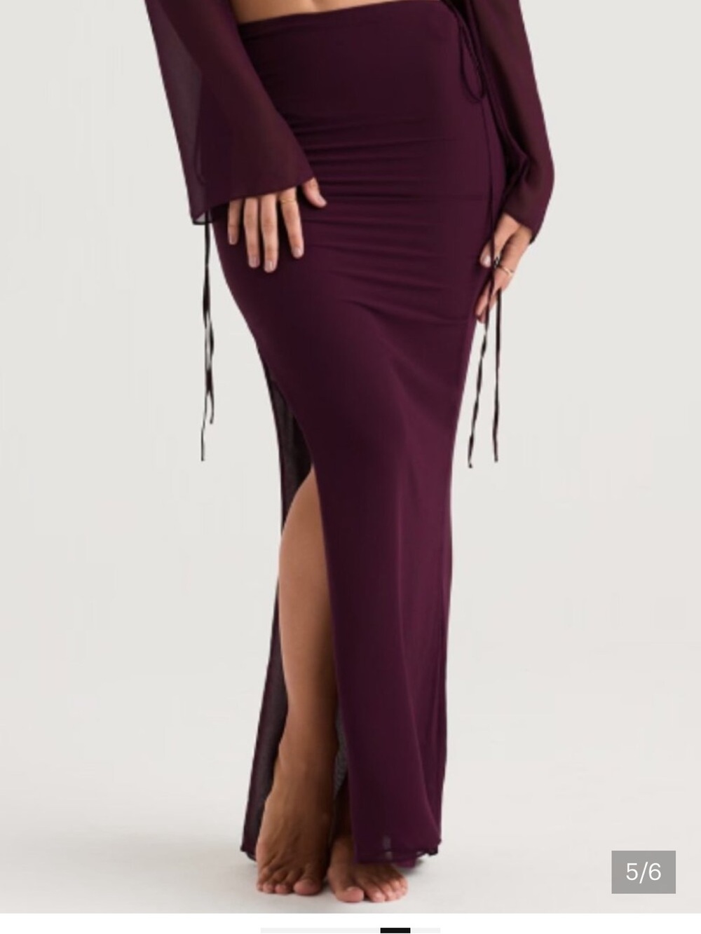 House of CB Elegant Women's Plum Maxi Skirt